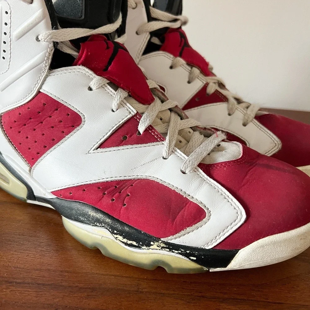 Air Jordan 6 Retro Carmine 2014 Size 12 Red White Black OG Box 384664-001